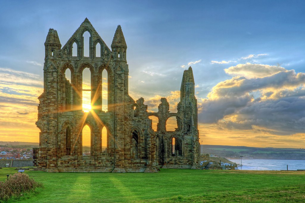 Ruins of Whitby Abbey Monastery. North Yorkshire, England - Beautiful