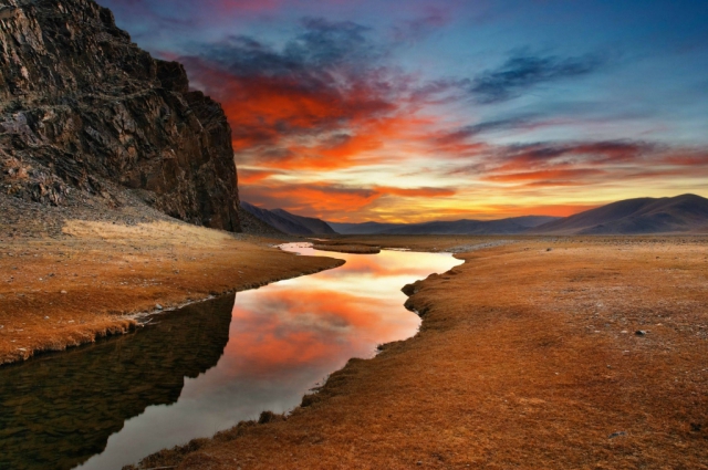 Beautiful Sunset - Gobi Desert, Mongolia - Beautiful ...