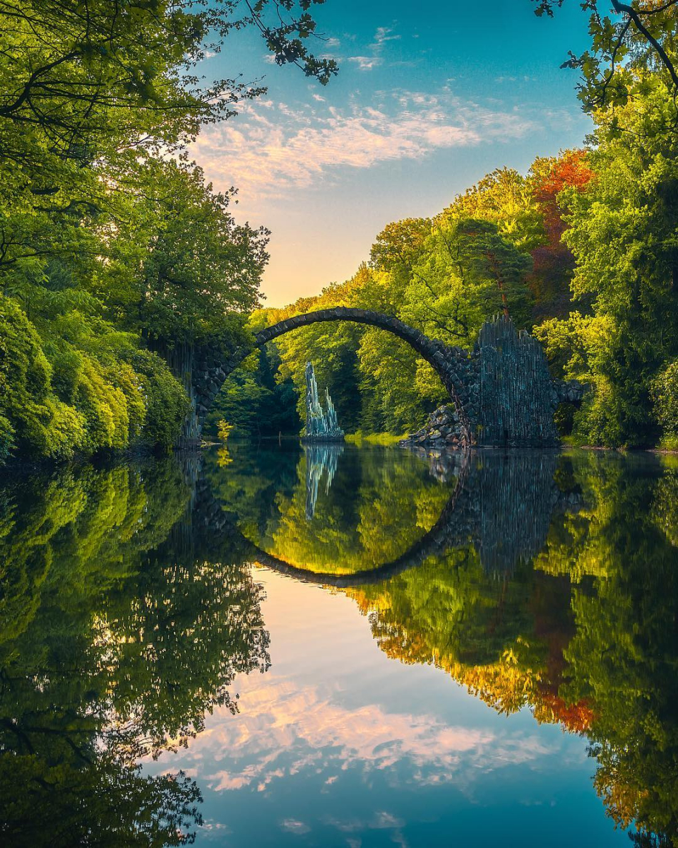 RakotzbrÃ¼cke Devilâ€™s Bridge, Saxony Germany - Beautiful places. Best ...